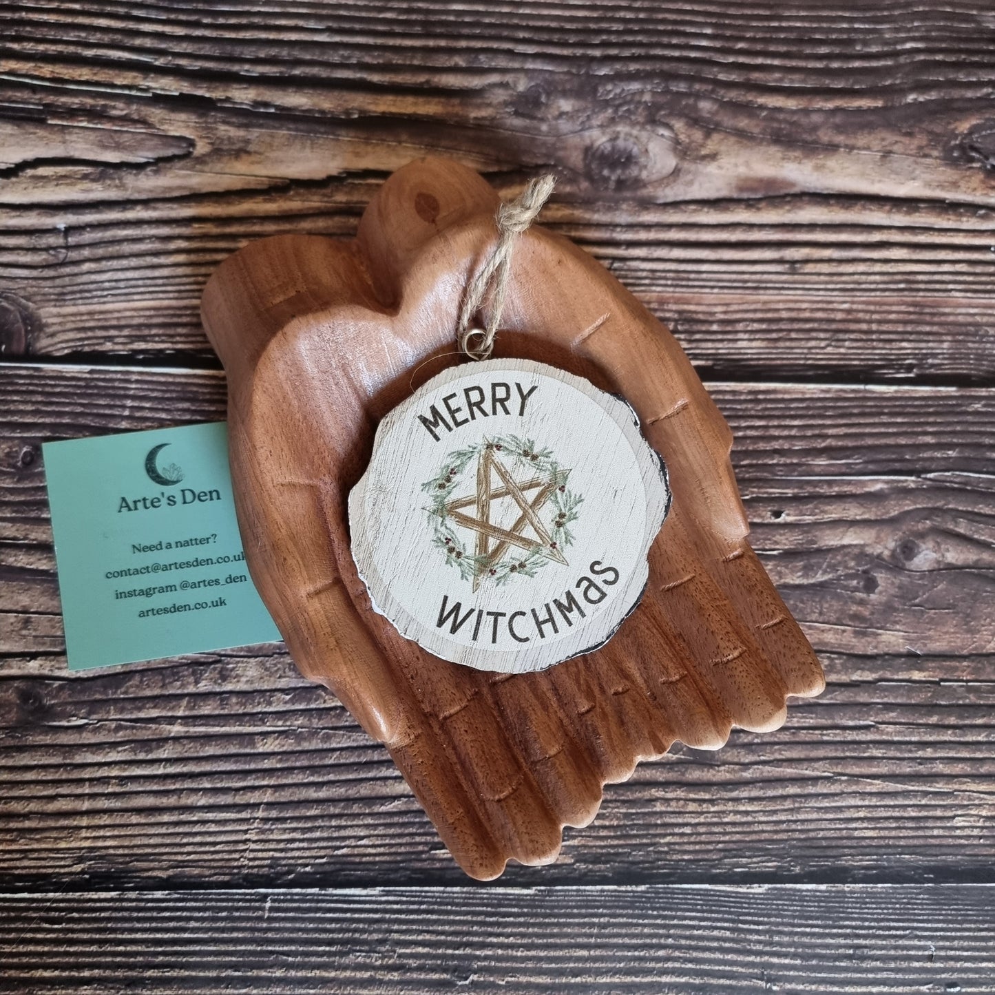 Winter Solstice Wood Slice Hanging Decorations