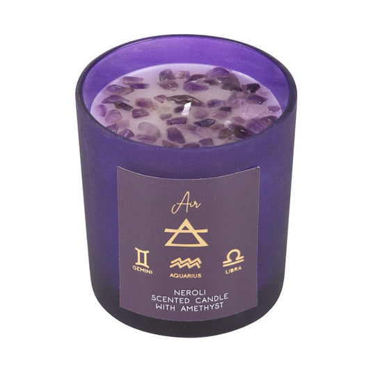 Air Element Neroli and Amethyst Crystal Chip Candle