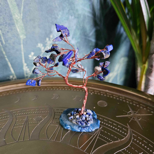 Lapis Lazuli Chip Tree on an Agate Base