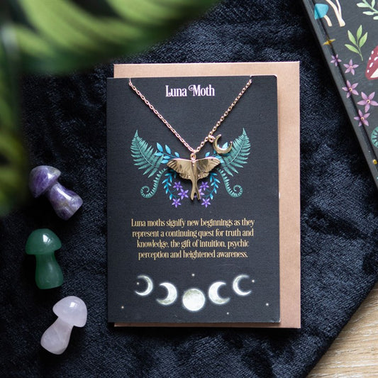 Luna Moth Necklace and Card