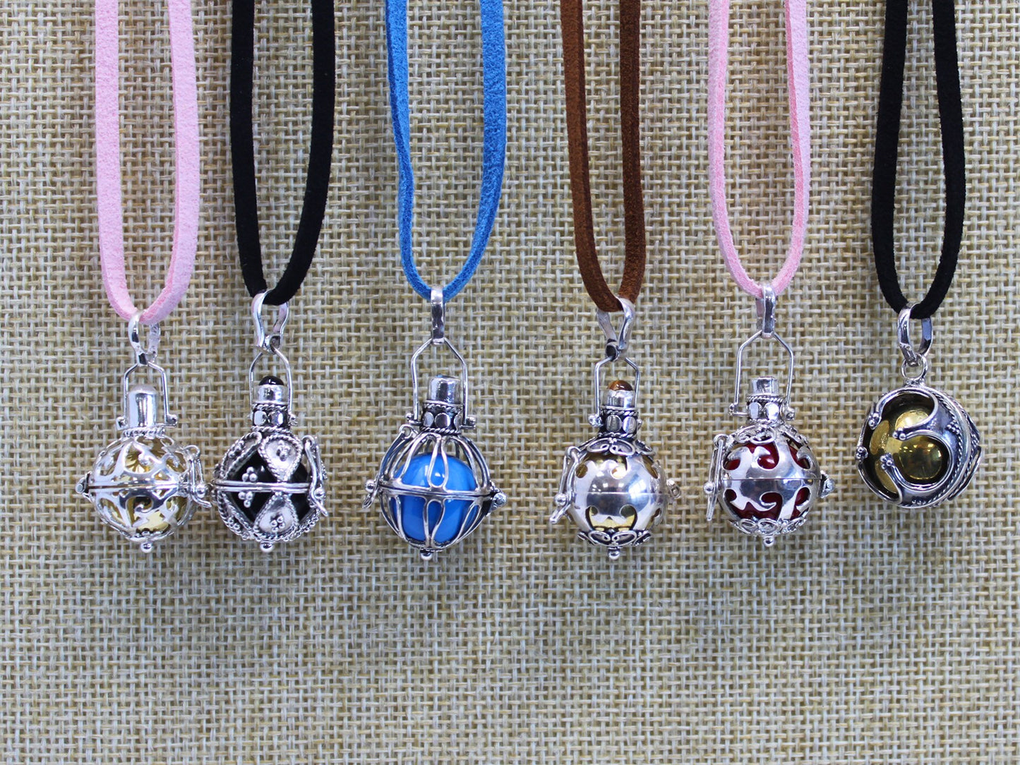 Silver Angel Bell Necklace; Darkness