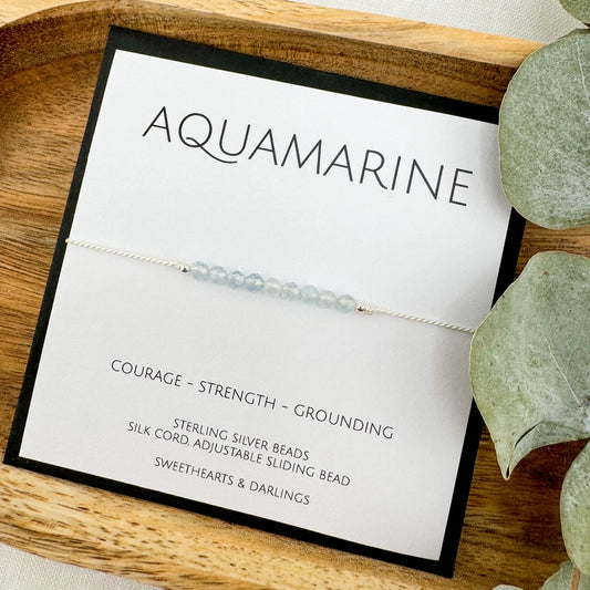Aquamarine Silk Bracelet