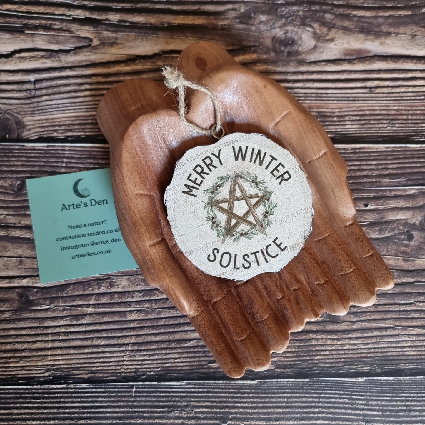 Winter Solstice Wood Slice Hanging Decorations