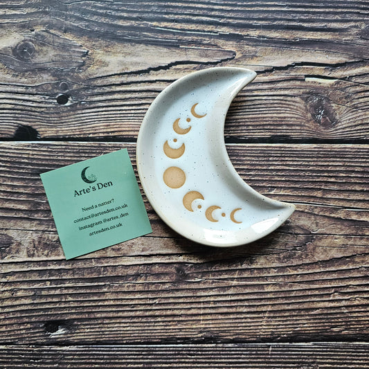 Crescent Moon Trinket Dish White