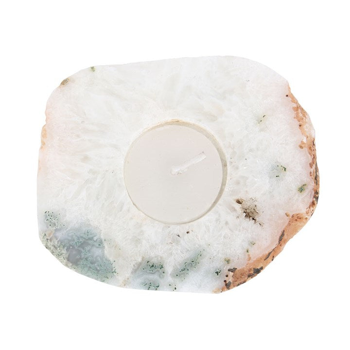 An agate tealight holder 