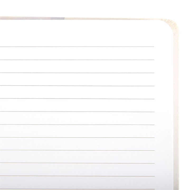 A close up of a lined notebook