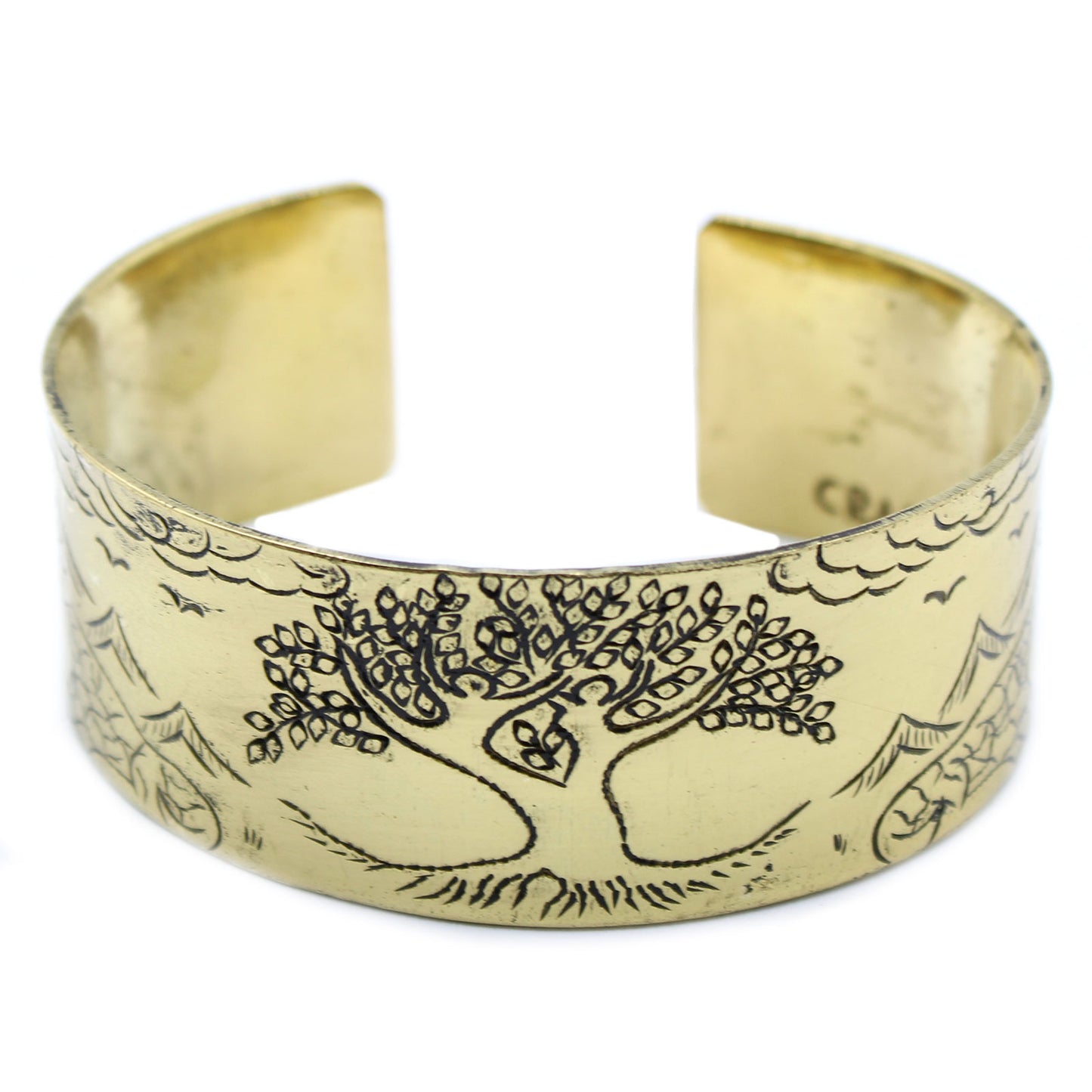 Brass Tibetan Mantra Bracelet; Tree of Life