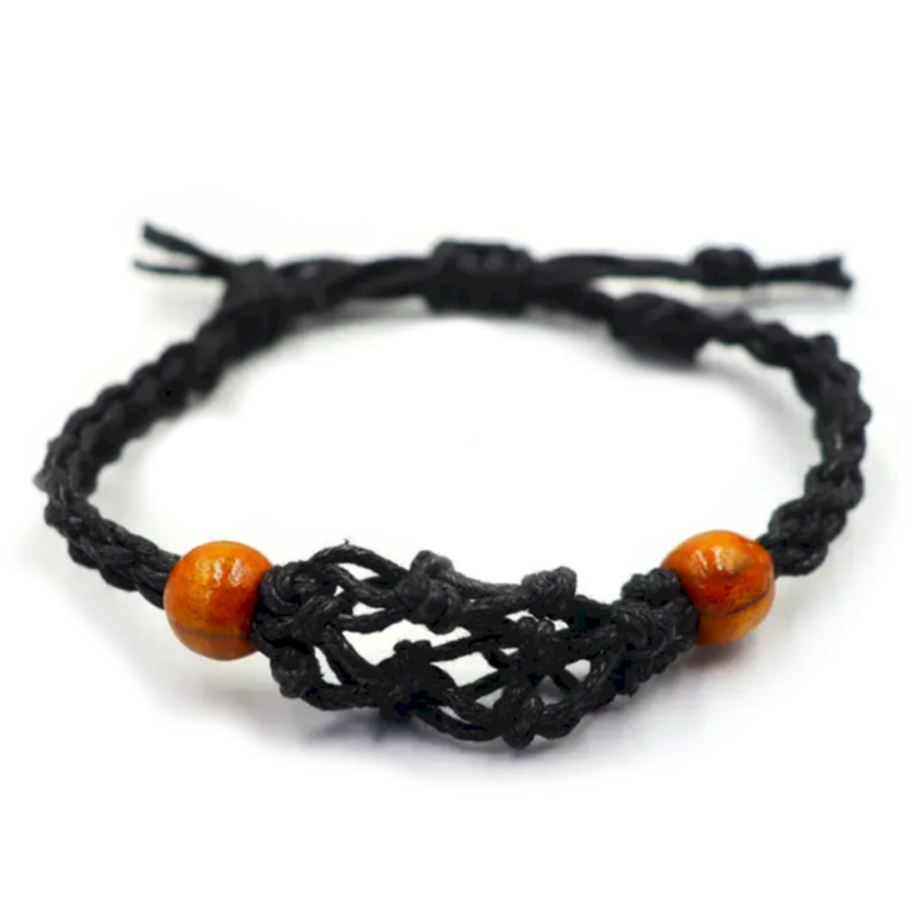 A black-coloured crystal cord bracelet