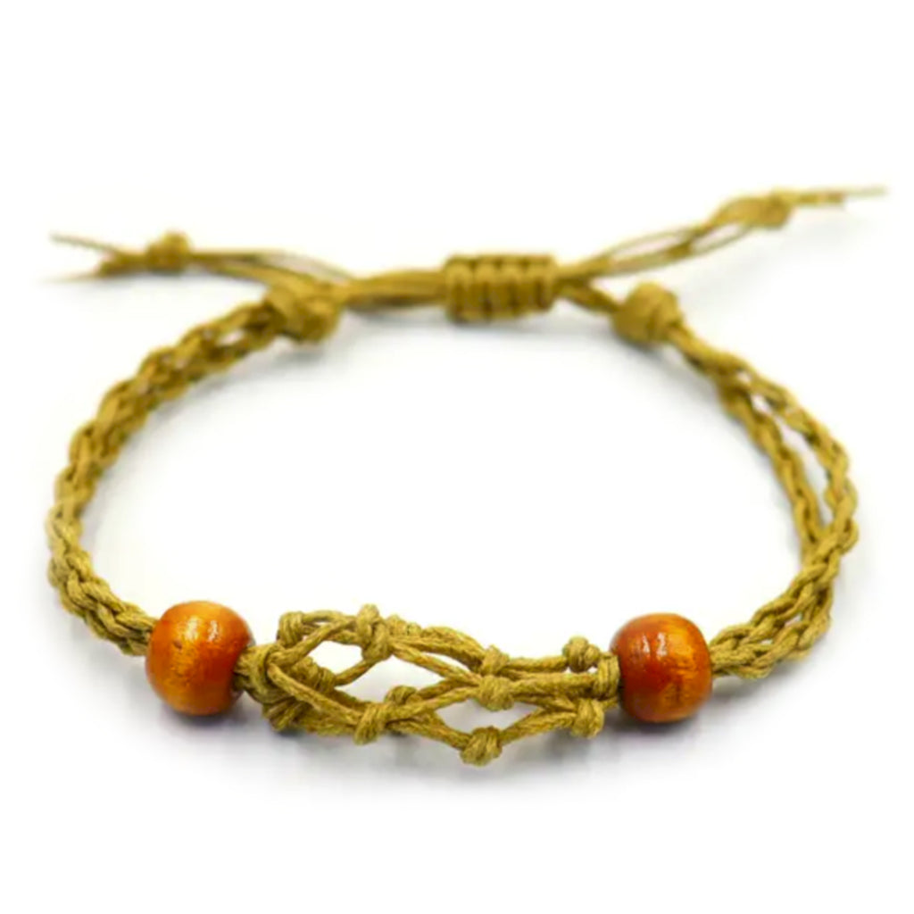 A sand-coloured crystal cord bracelet 