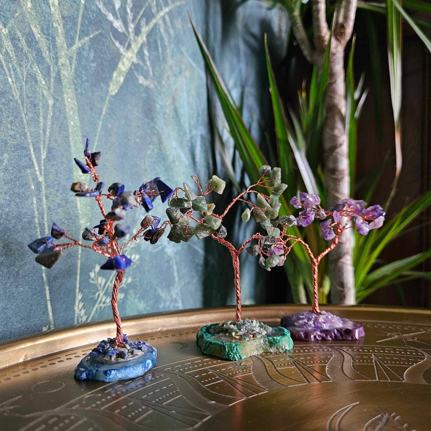 Lapis Lazuli Chip Tree on an Agate Base