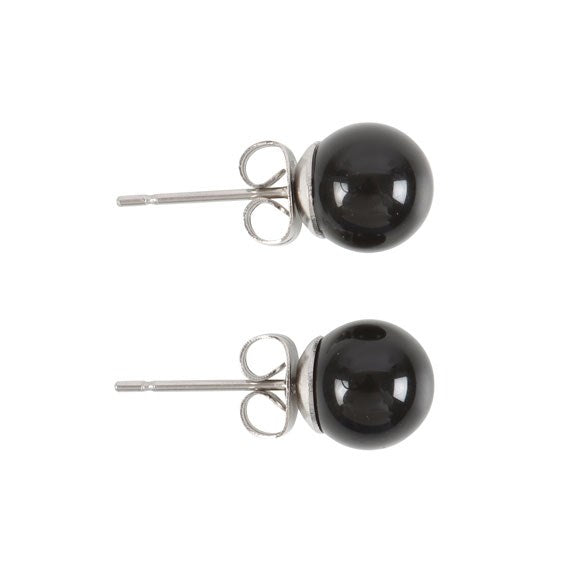 Black Agate Crystal stud earrings