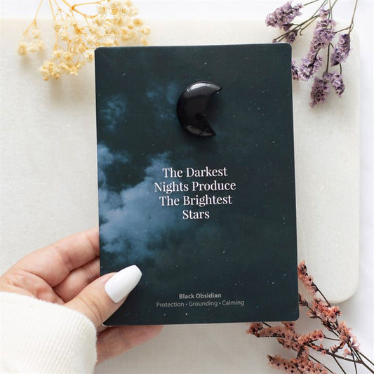 Darkest Nights Black Obsidian Moon Greeting Card