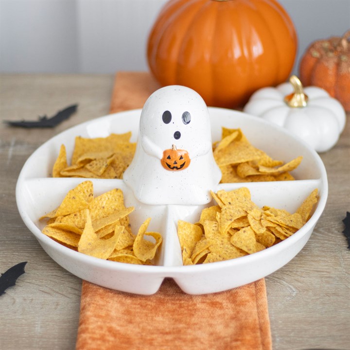 Witch Hat and Ghost Chip and Dip Dishes