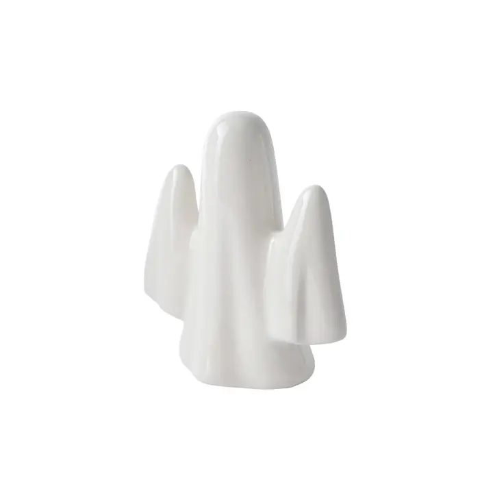 White ghost ring holder from behind on a white background