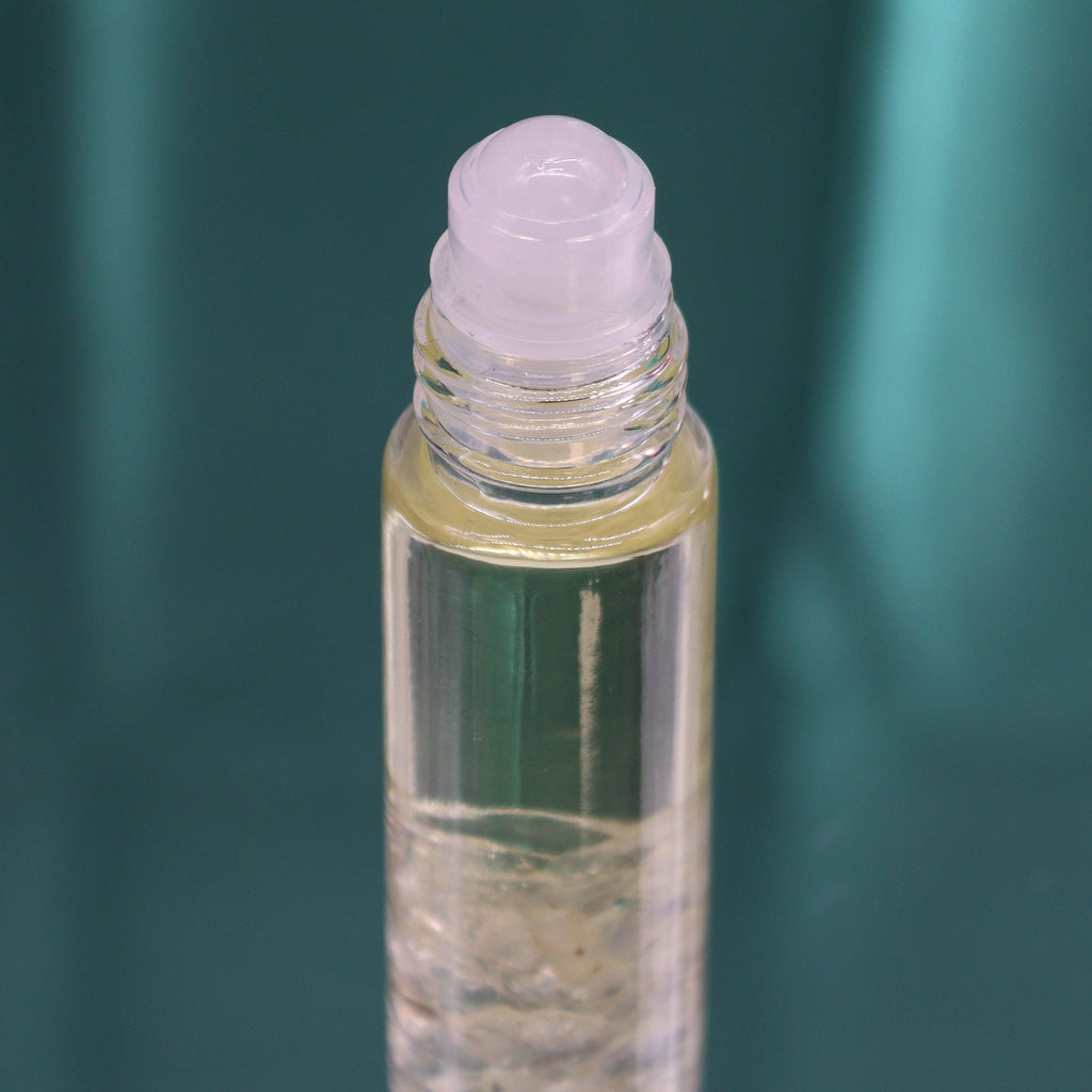 A close up on an essential oil roll on