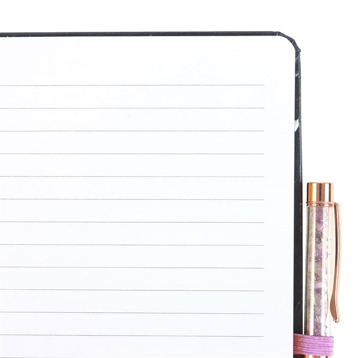 Close up of the inside of a lined notebook