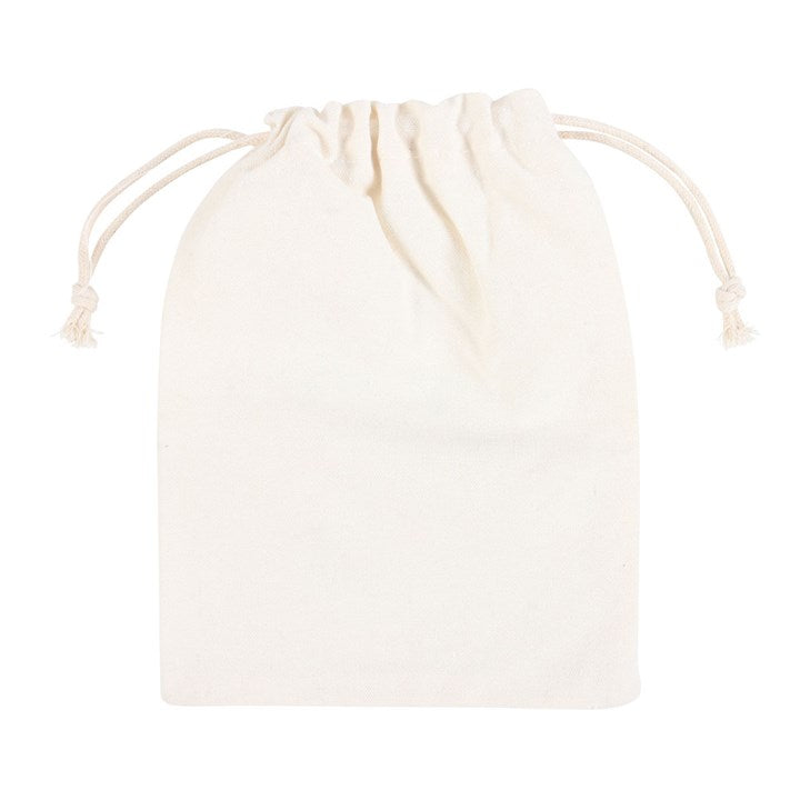 A beige cotton drawstring bag 