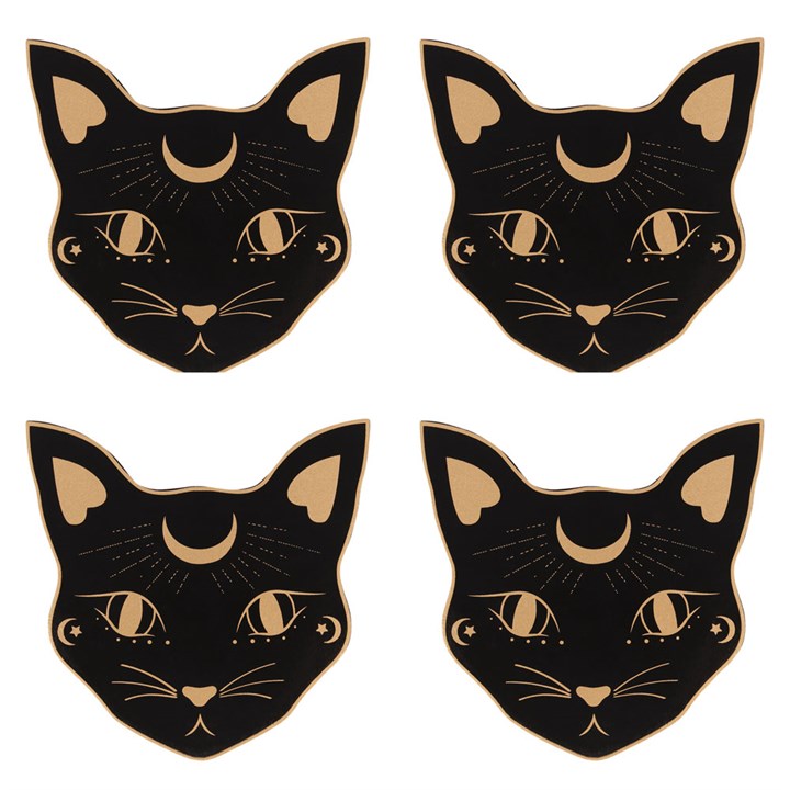 Mystic Mog Cat Face Coasters