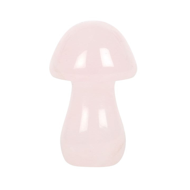 A Rose Quartz crystal mushroom. 