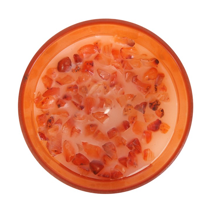 Orange Sacral Chakra Crystal Chip Candle