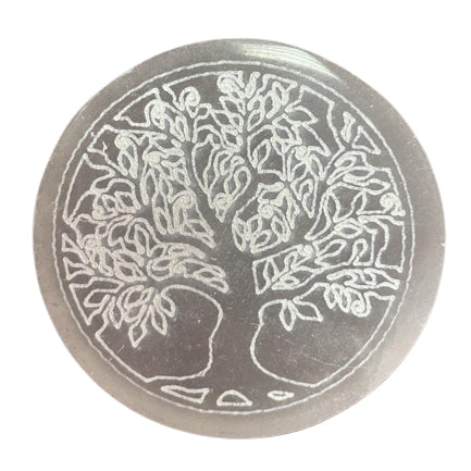 Selenite Tree of Life Charging Plate 8cm