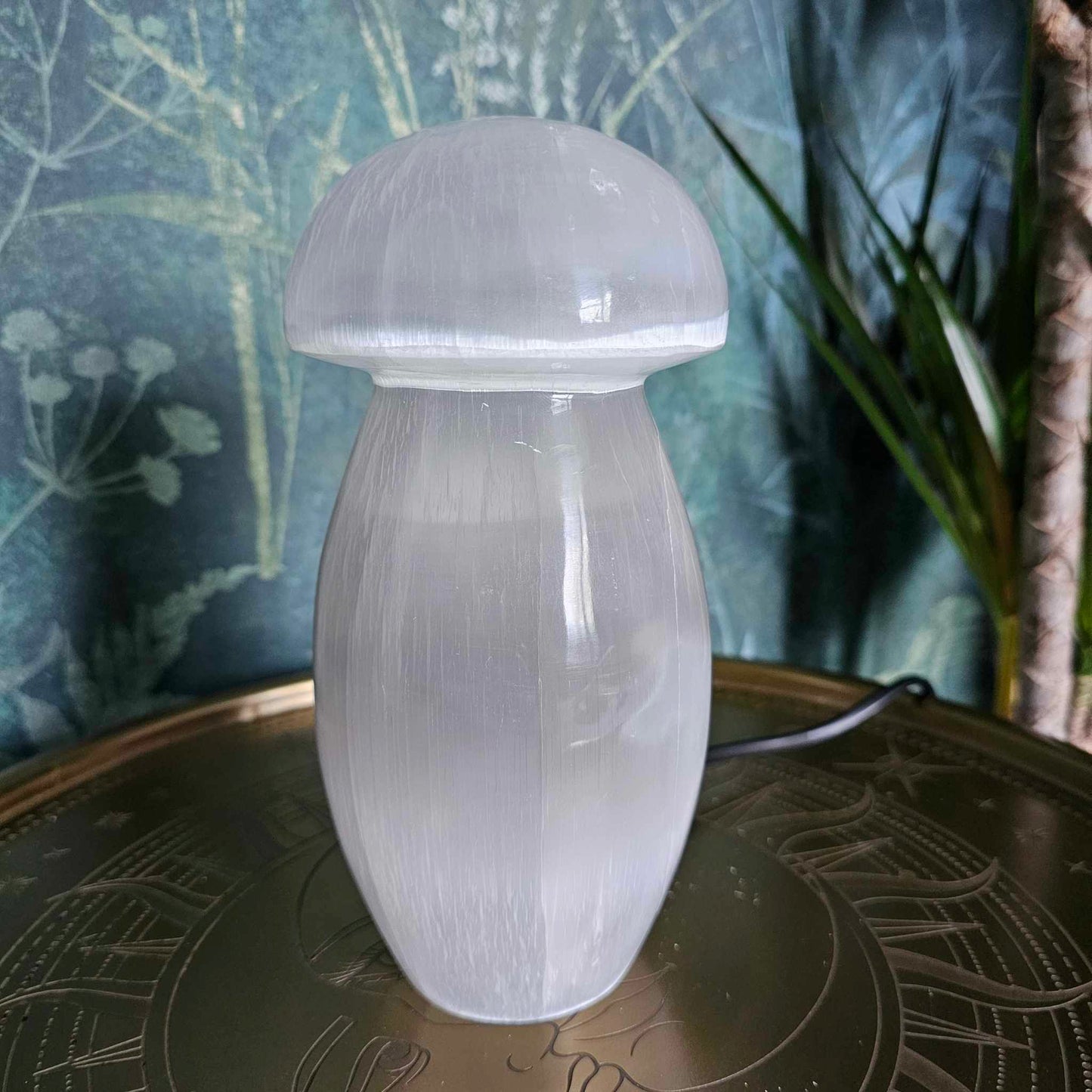 Selenite Mushroom Lamp, 20cm