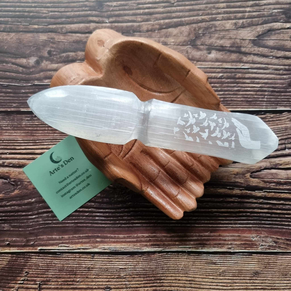 Selenite Ritual Knife - Releasing Bonds – Arte's Den
