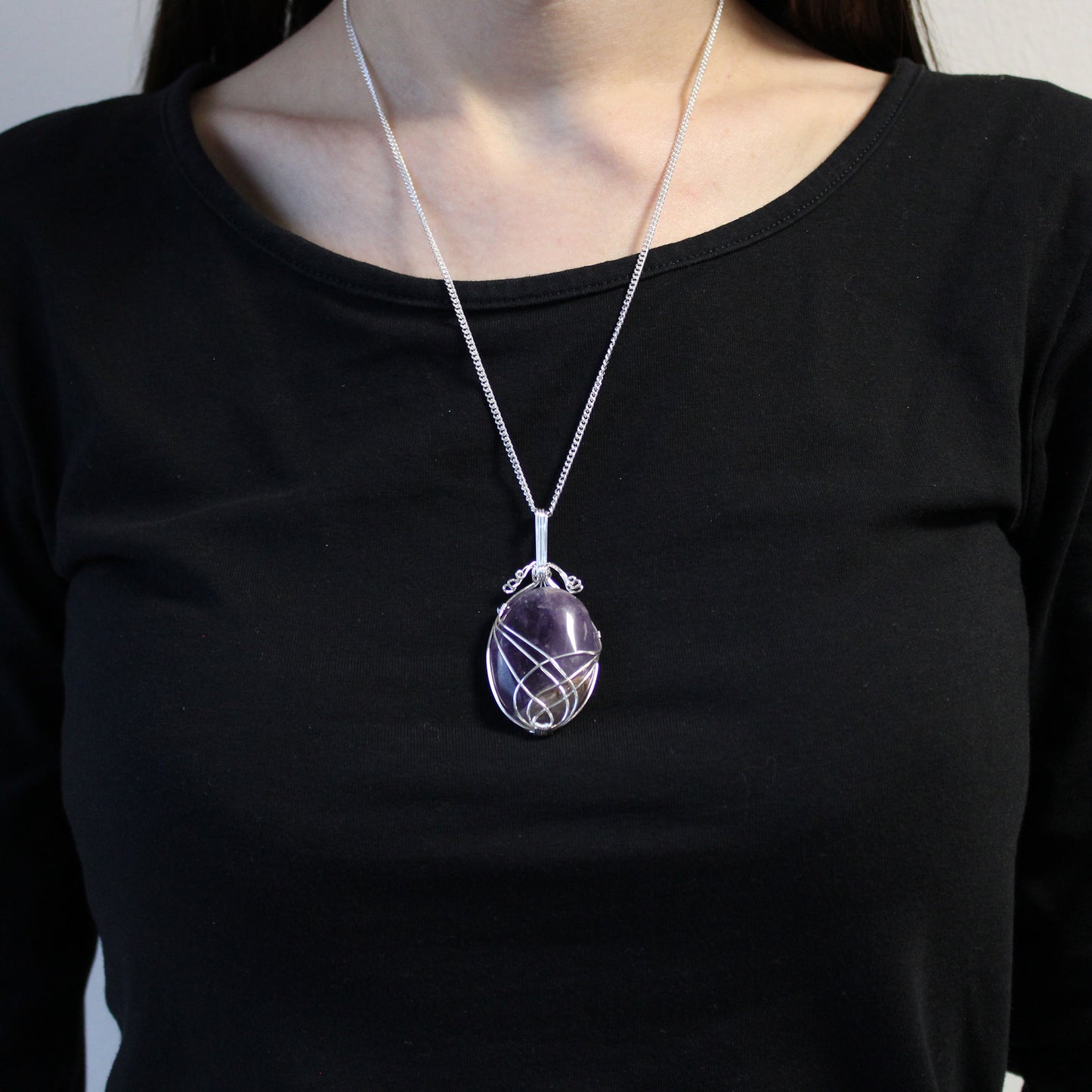 Swirl Wrapped Amethyst Necklace