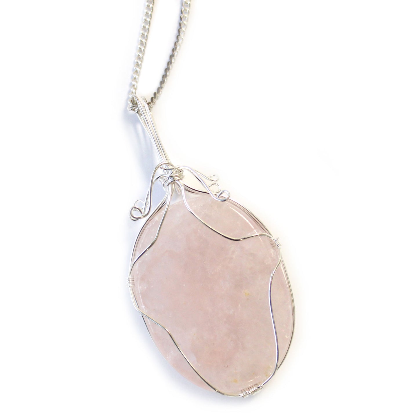 Swirl Wrapped Rose Quartz Necklace