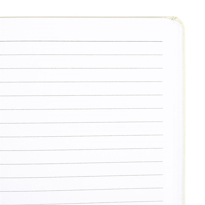 A close up of a lined journal page