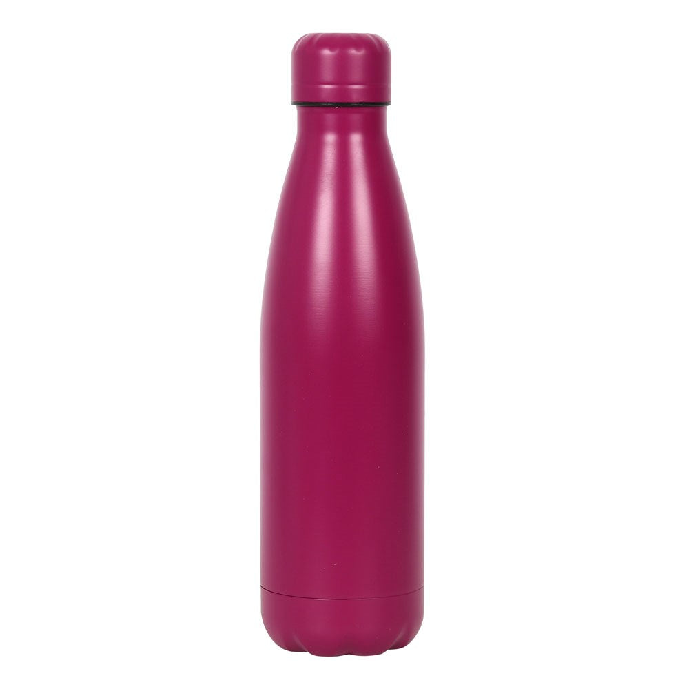 A pink metal water bottle