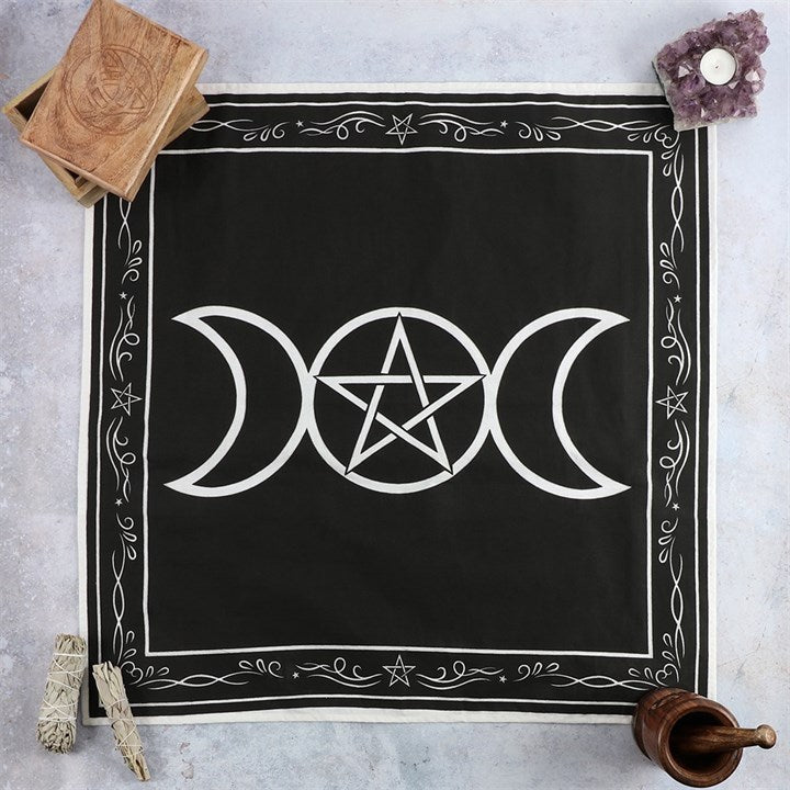 Triple Moon Altar Cloth with Pentagram