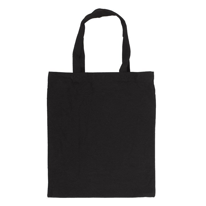 A black cotton tote bag 