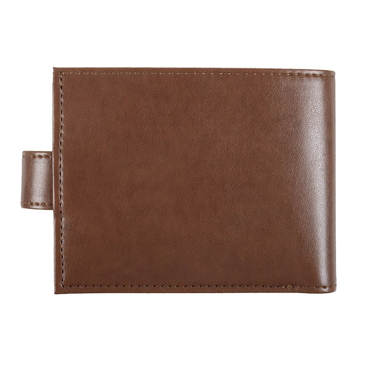 Brown leather wallet on a white background