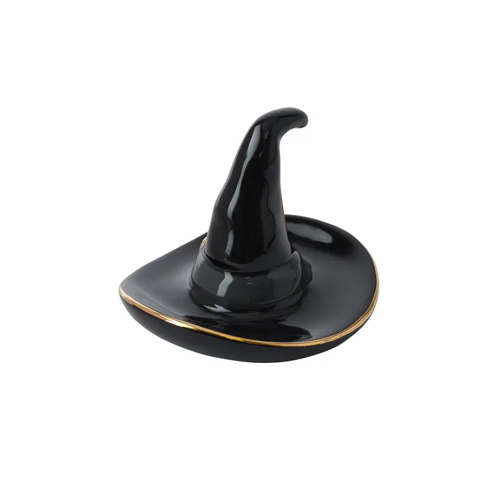 Black witch hat on a white background