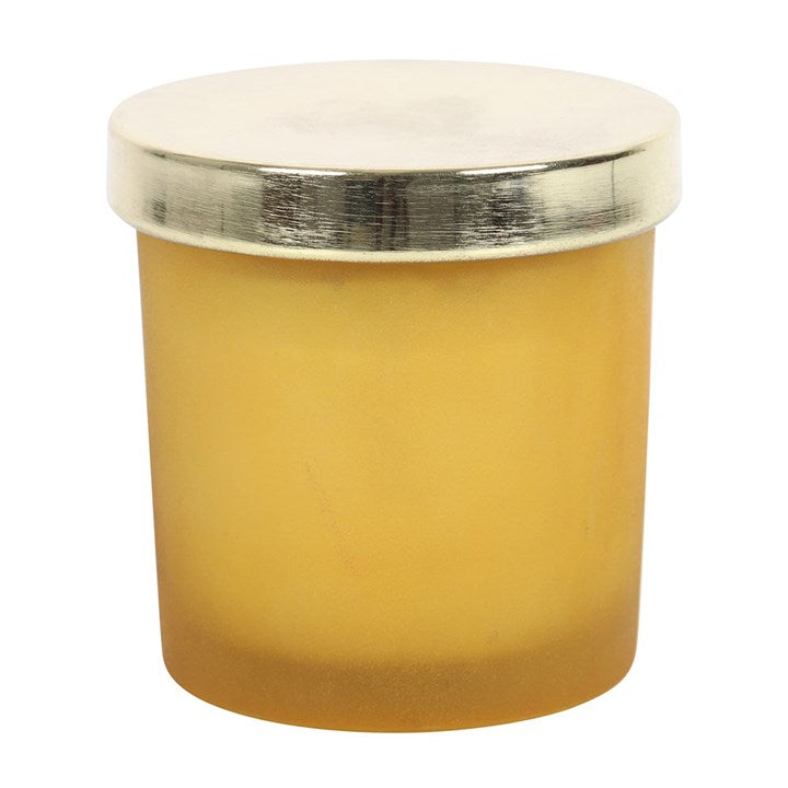 Lemon Solar Plexus Chakra Yellow Jade Crystal Chip Candle