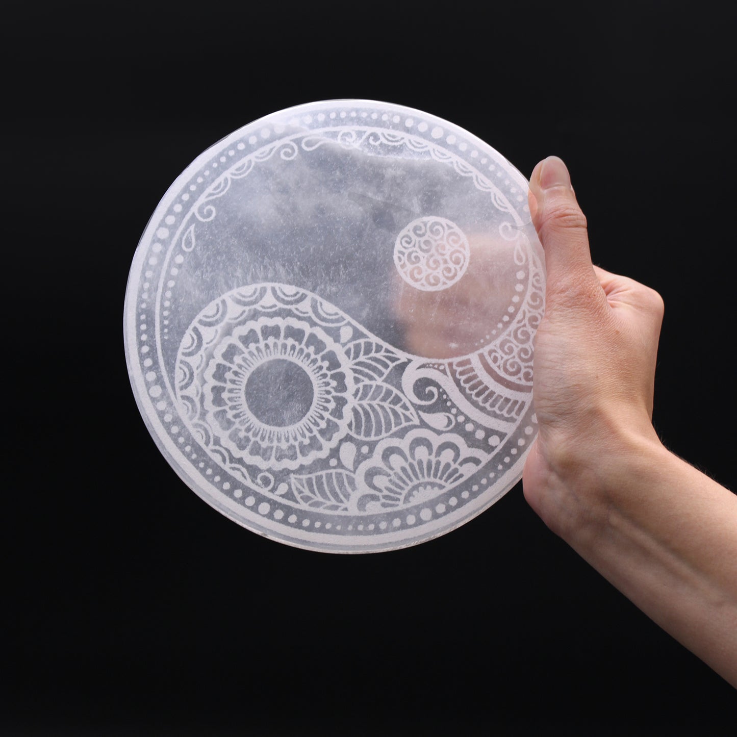 Selenite Yin Yang Charging Plate