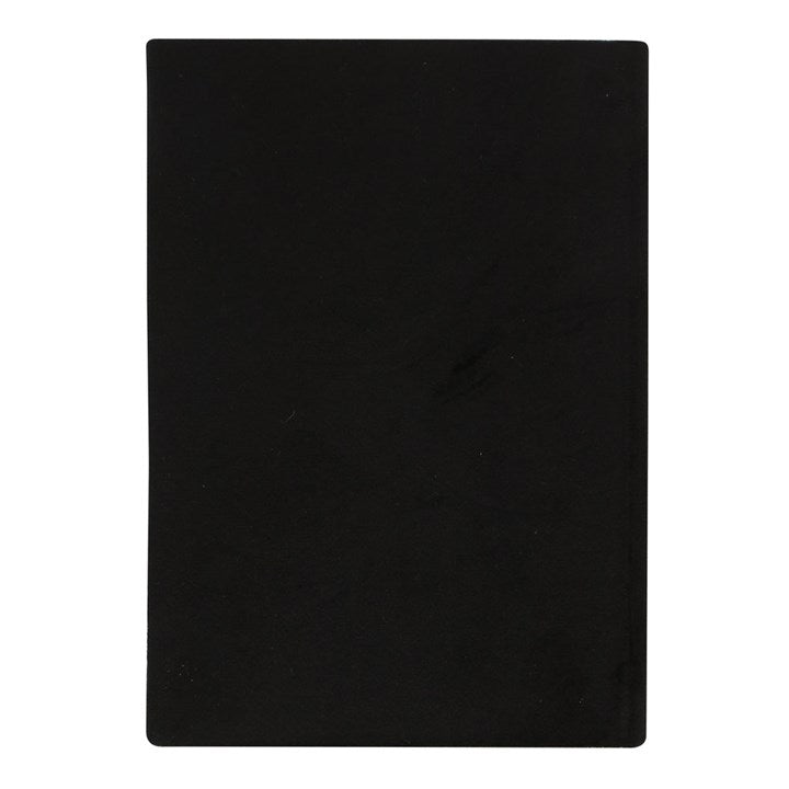 The back black cover of an A5 notebook