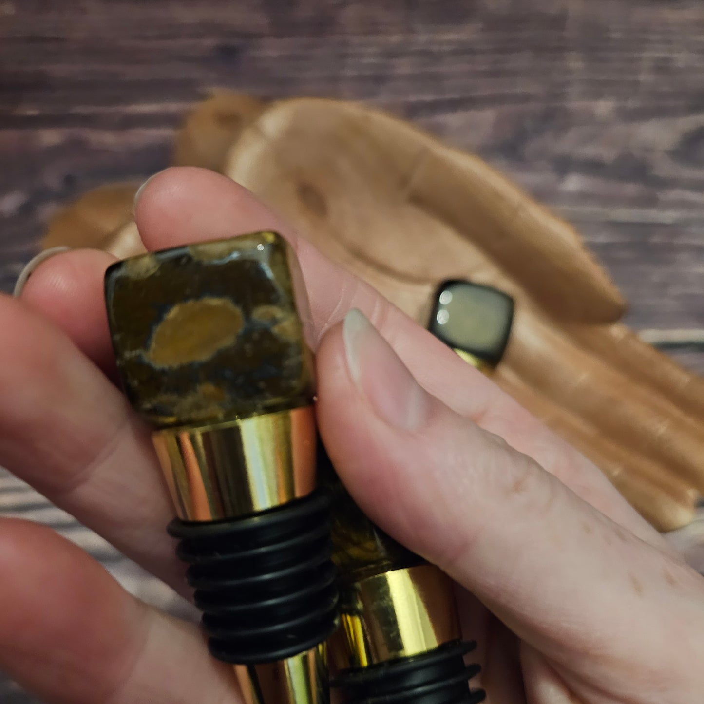 Tiger's Eye Wine Bottle Stopper