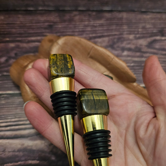 Tiger's Eye Wine Bottle Stopper