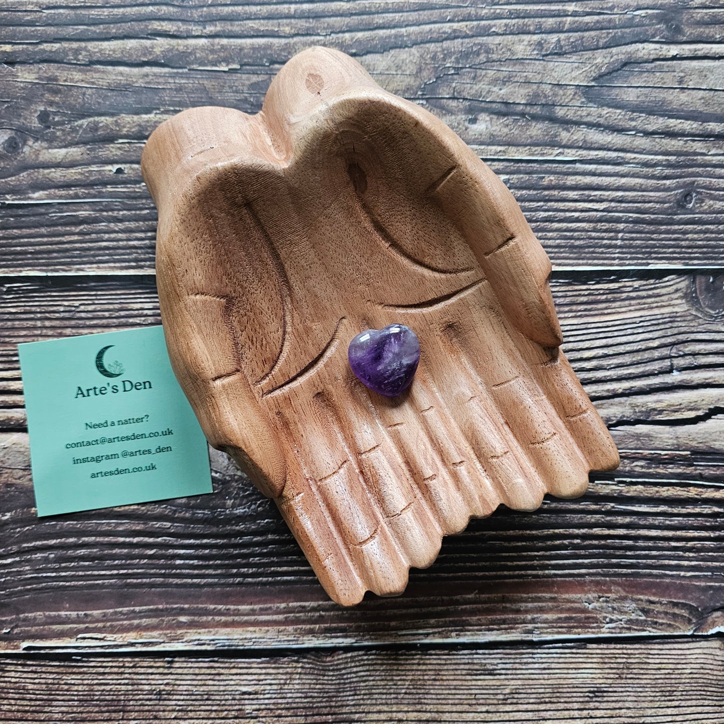 Amethyst Crystal Heart and Pouch Gift