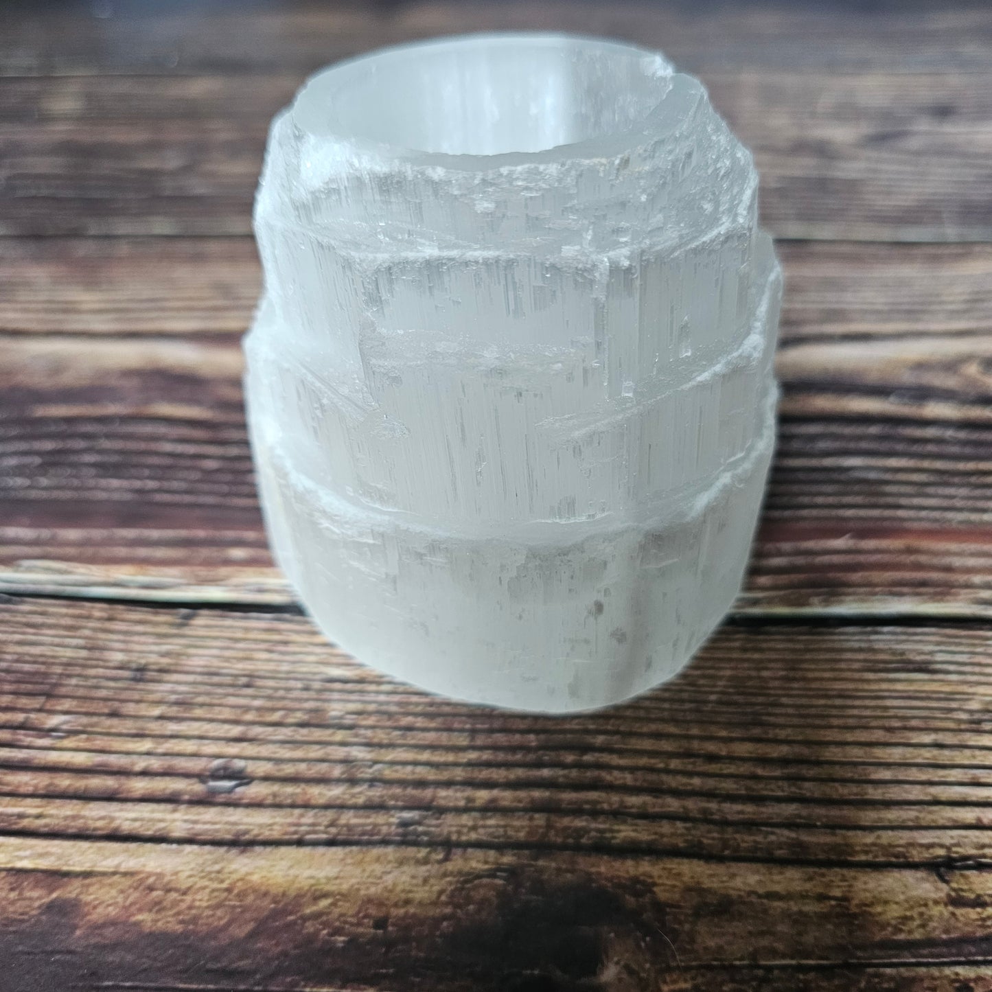 Selenite Mountain Candle Holder