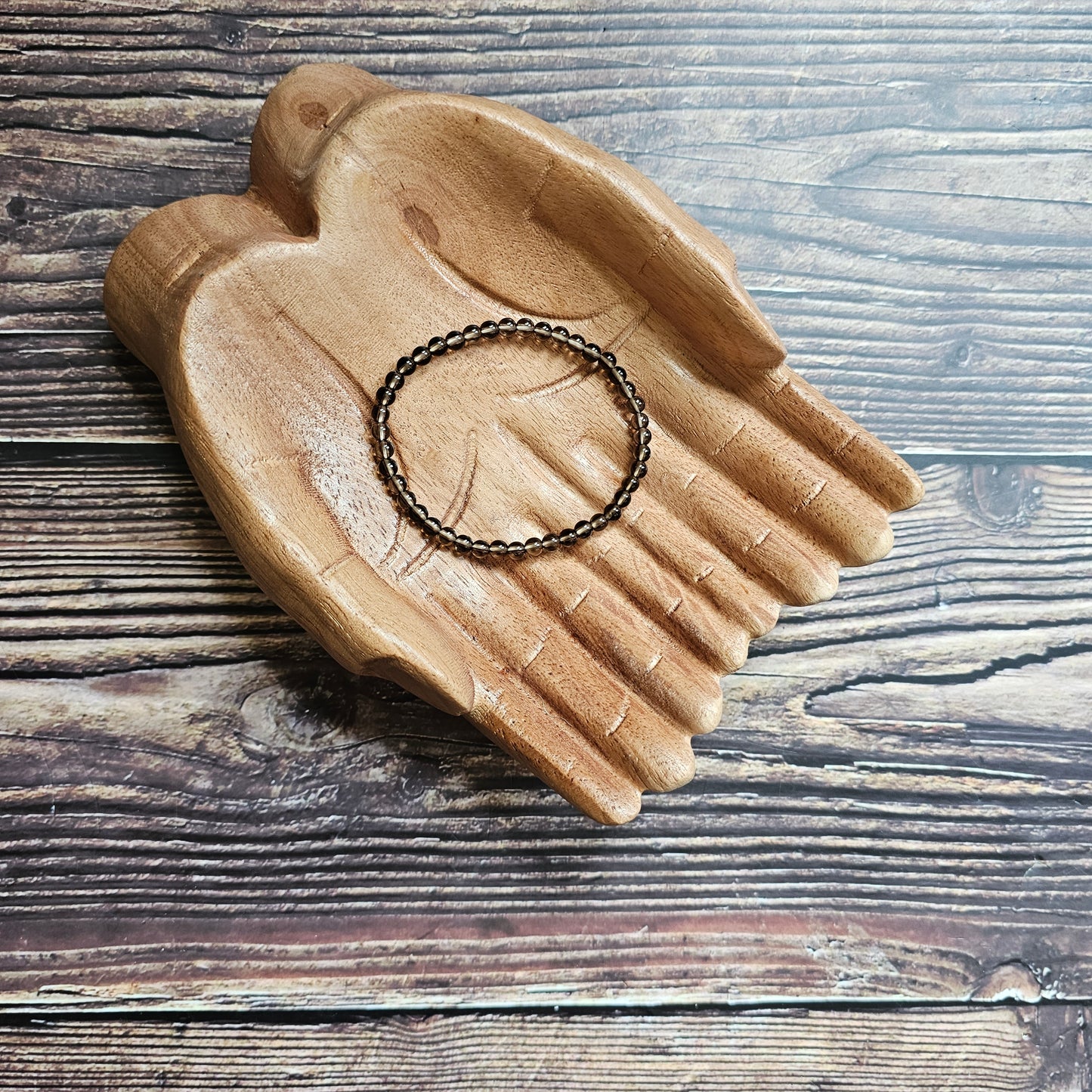 Smoky Quartz Beaded Bracelet, 4mm