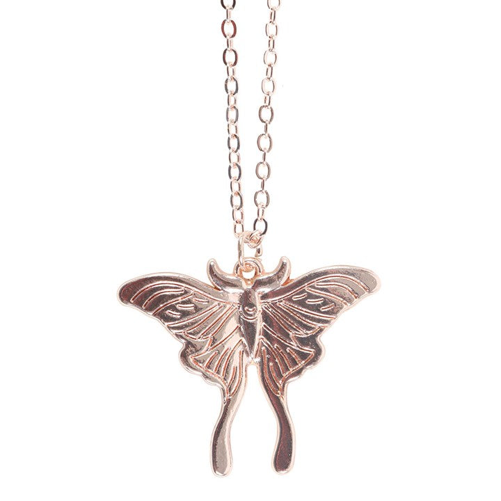 Close up of a lunar moth necklace