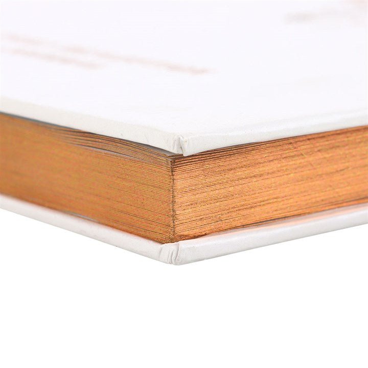 A close up of the outside of a closed notebook